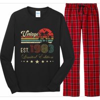 40th Birthday Born 1983 Vintage Limited Edition 40 Birthday Long Sleeve Pajama Set