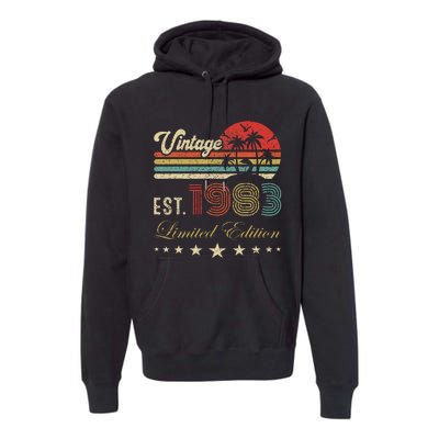 40th Birthday Born 1983 Vintage Limited Edition 40 Birthday Premium Hoodie