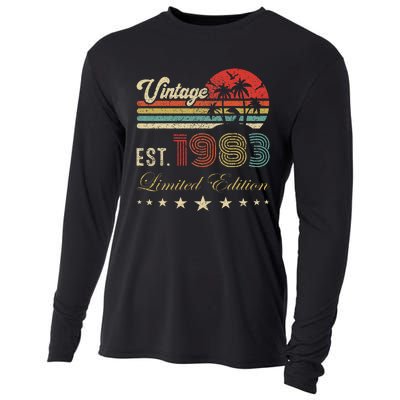 40th Birthday Born 1983 Vintage Limited Edition 40 Birthday Cooling Performance Long Sleeve Crew