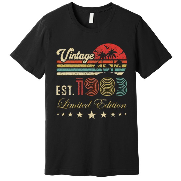 40th Birthday Born 1983 Vintage Limited Edition 40 Birthday Premium T-Shirt