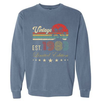 40th Birthday Born 1983 Vintage Limited Edition 40 Birthday Garment-Dyed Sweatshirt