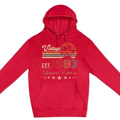 40th Birthday Born 1983 Vintage Limited Edition 40 Birthday Premium Pullover Hoodie