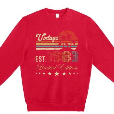 40th Birthday Born 1983 Vintage Limited Edition 40 Birthday Premium Crewneck Sweatshirt