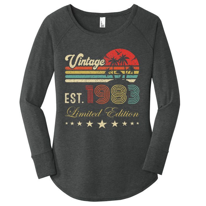 40th Birthday Born 1983 Vintage Limited Edition 40 Birthday Cute Women's Perfect Tri Tunic Long Sleeve Shirt