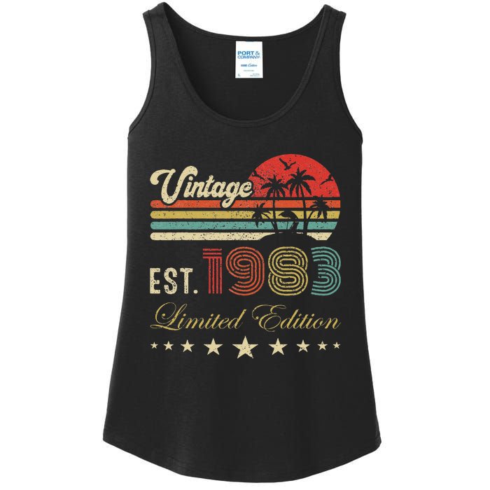 40th Birthday Born 1983 Vintage Limited Edition 40 Birthday Cute Ladies Essential Tank