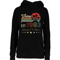 40th Birthday Born 1983 Vintage Limited Edition 40 Birthday Cute Womens Funnel Neck Pullover Hood