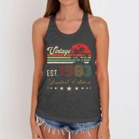 40th Birthday Born 1983 Vintage Limited Edition 40 Birthday Cute Women's Knotted Racerback Tank