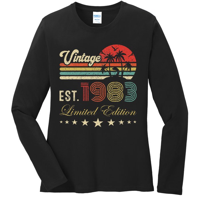 40th Birthday Born 1983 Vintage Limited Edition 40 Birthday Cute Ladies Long Sleeve Shirt