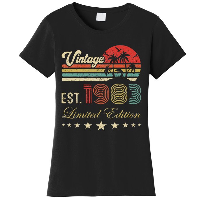 40th Birthday Born 1983 Vintage Limited Edition 40 Birthday Cute Women's T-Shirt