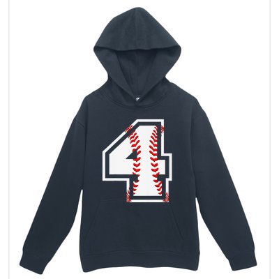 4th Birthday Baseball Big Number Four 4 Year Old Cute Gift Urban Pullover Hoodie