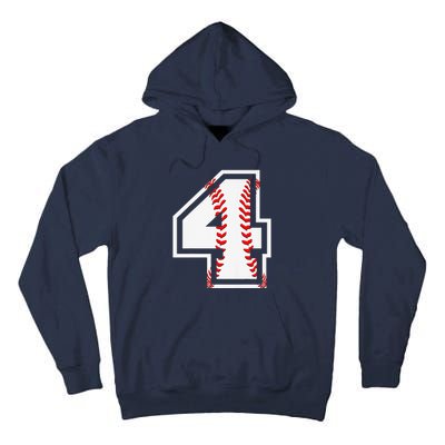 4th Birthday Baseball Big Number Four 4 Year Old Cute Gift Tall Hoodie