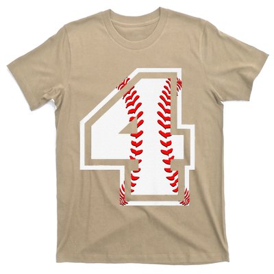 4th Birthday Baseball Big Number Four 4 Year Old Cute Gift T-Shirt