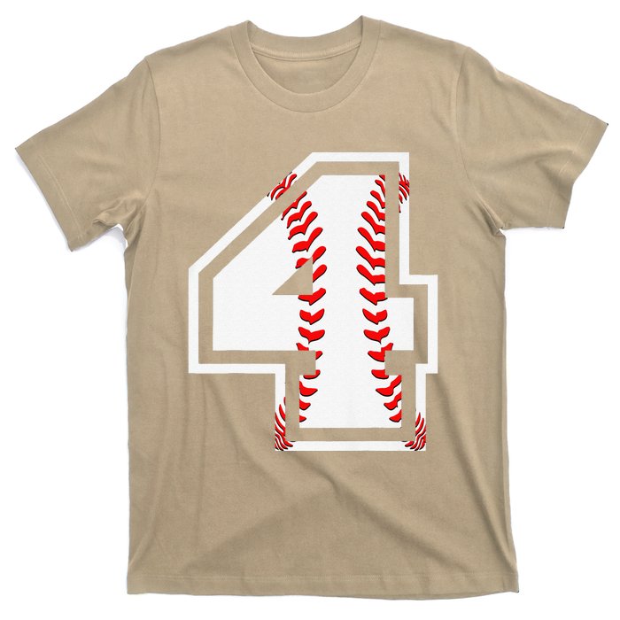 4th Birthday Baseball Big Number Four 4 Year Old Cute Gift T-Shirt