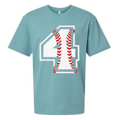 4th Birthday Baseball Big Number Four 4 Year Old Cute Gift Sueded Cloud Jersey T-Shirt