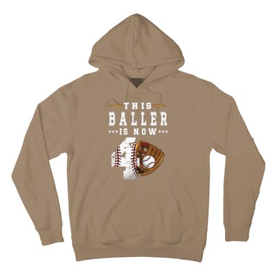 4th Birthday Baseball Big Number Four 4 Year Old Cute Hoodie