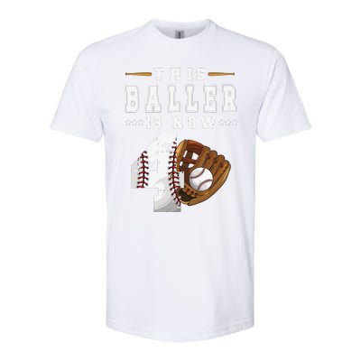 4th Birthday Baseball Big Number Four 4 Year Old Cute Softstyle CVC T-Shirt