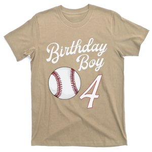 4th Birthday Baseball Big Number Four 4 Year Old T-Shirt