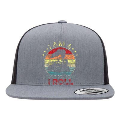 4th Birthday Boy Train 4 Year Old Birthday Flat Bill Trucker Hat