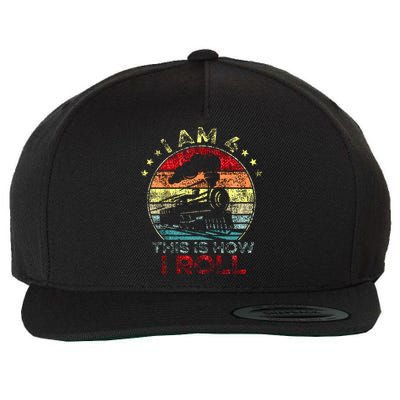 4th Birthday Boy Train 4 Year Old Birthday Wool Snapback Cap