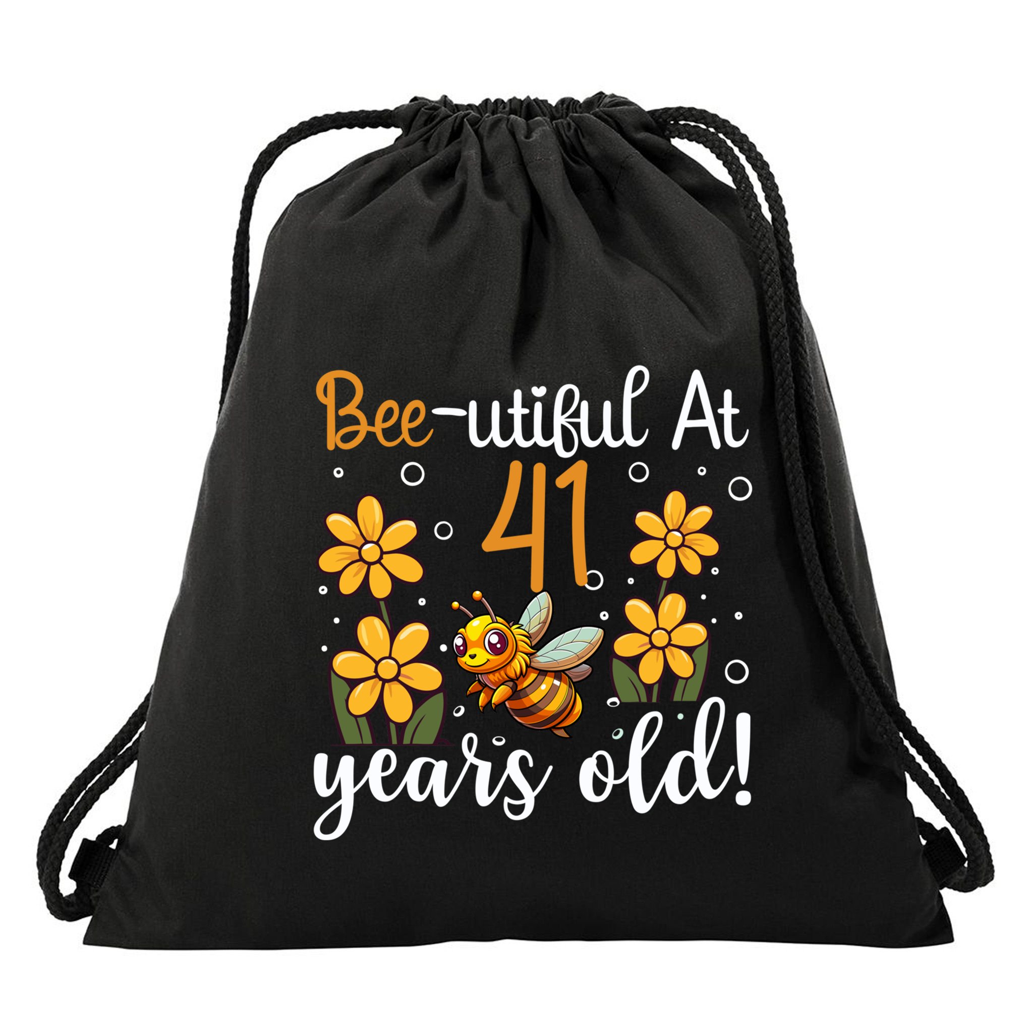 41st Birthday Bee 41 Years Old Bee Lover Great Gift Drawstring Bag