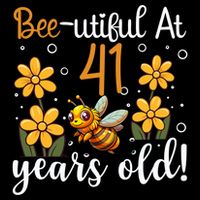41st Birthday Bee 41 Years Old Bee Lover Great Gift Drawstring Bag