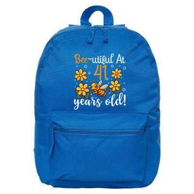 41st Birthday Bee 41 Years Old Bee Lover Great Gift 16 in Basic Backpack