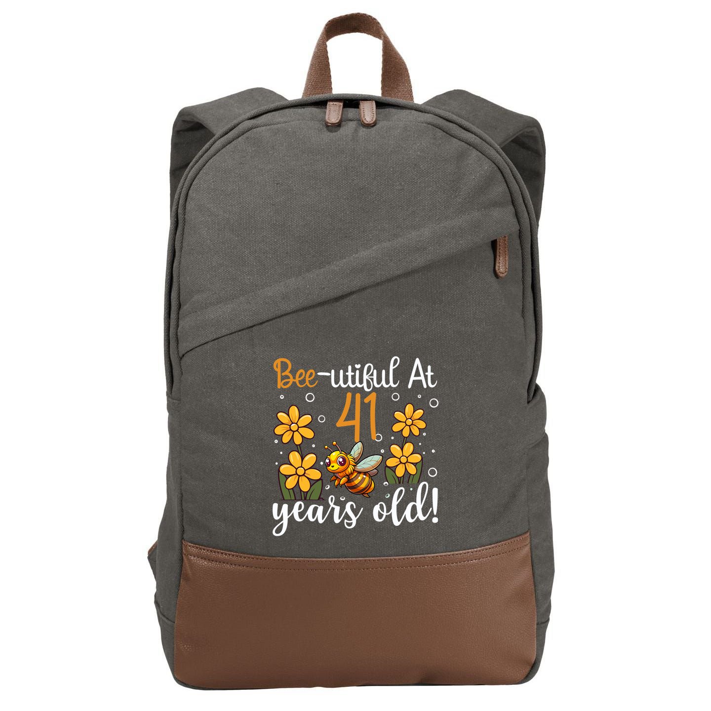 41st Birthday Bee 41 Years Old Bee Lover Great Gift Cotton Canvas Backpack