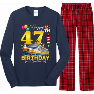 47th Birthday Cruise Vacation Cruise Ship 47 Birthday Party Long Sleeve Pajama Set