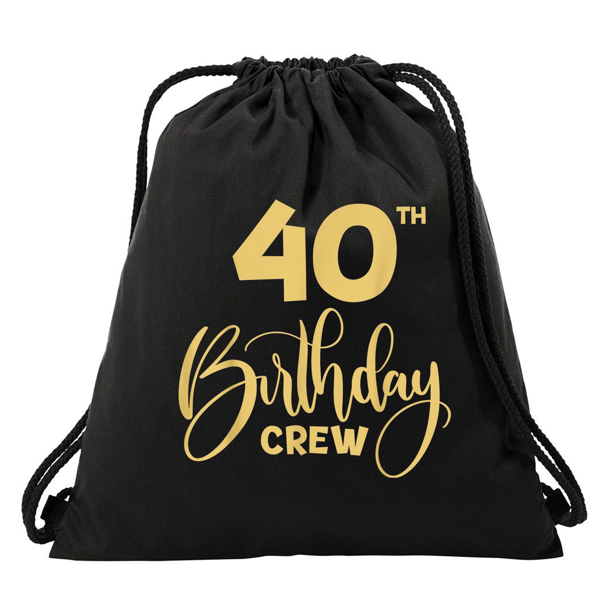 40th Birthday Crew for Gifts Birthday Party Group Family Drawstring Bag