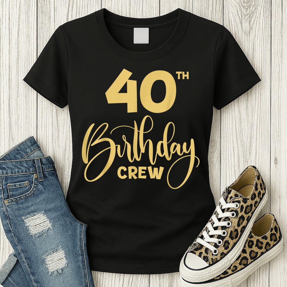 40th Birthday Crew for Gifts Birthday Party Group Family Womens T-Shirt