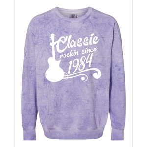 40th Birthday Classic Rockin Since 1984 Colorblast Crewneck Sweatshirt