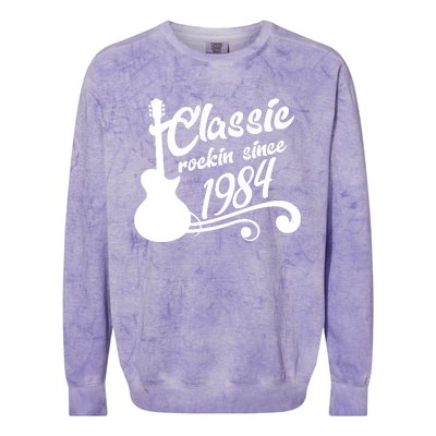 40th Birthday Classic Rockin Since 1984 Colorblast Crewneck Sweatshirt