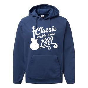 40th Birthday Classic Rockin Since 1984 Performance Fleece Hoodie