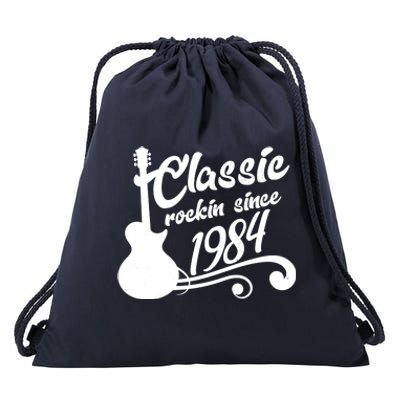 40th Birthday Classic Rockin Since 1984 Drawstring Bag