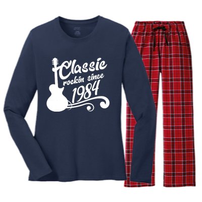 40th Birthday Classic Rockin Since 1984 Women's Long Sleeve Flannel Pajama Set 