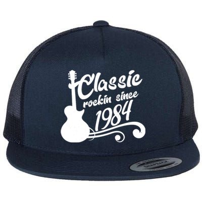 40th Birthday Classic Rockin Since 1984 Flat Bill Trucker Hat