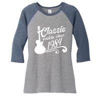 40th Birthday Classic Rockin Since 1984 Women's Tri-Blend 3/4-Sleeve Raglan Shirt