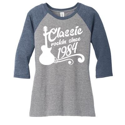 40th Birthday Classic Rockin Since 1984 Women's Tri-Blend 3/4-Sleeve Raglan Shirt