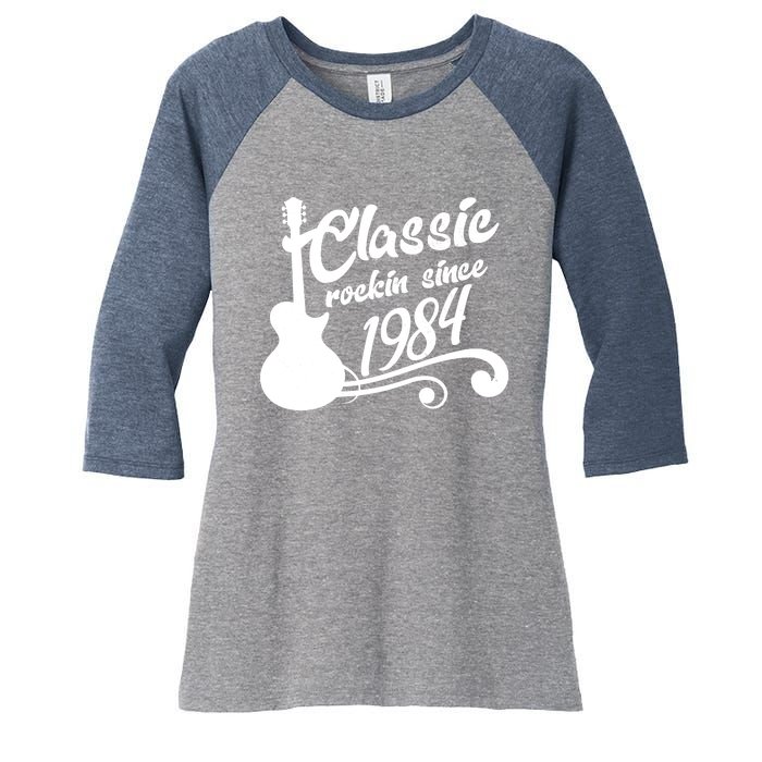 40th Birthday Classic Rockin Since 1984 Women's Tri-Blend 3/4-Sleeve Raglan Shirt