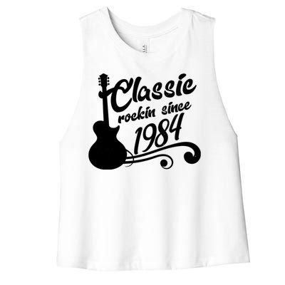 40th Birthday Classic Rockin Since 1984 Women's Racerback Cropped Tank