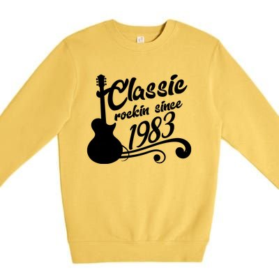 40th Birthday Classic Rockin Since 1983 Premium Crewneck Sweatshirt