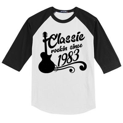40th Birthday Classic Rockin Since 1983 Kids Colorblock Raglan Jersey