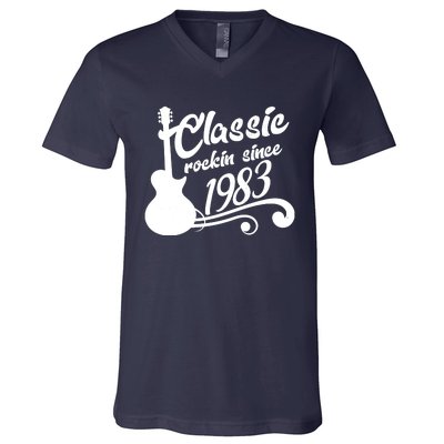 40th Birthday Classic Rockin Since 1983 V-Neck T-Shirt