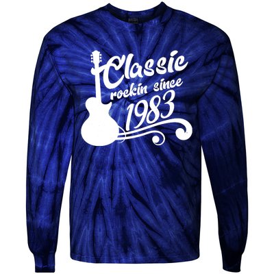 40th Birthday Classic Rockin Since 1983 Tie-Dye Long Sleeve Shirt