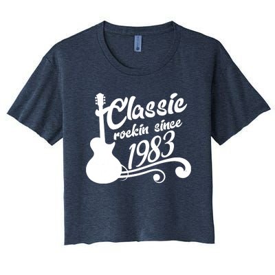 40th Birthday Classic Rockin Since 1983 Women's Crop Top Tee