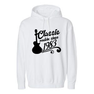 40th Birthday Classic Rockin Since 1983 Garment-Dyed Fleece Hoodie