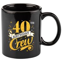 40th Birthday Crew 40th Bday Party Squad Friends Crown Funny 11oz C Handle Ceramic Mug