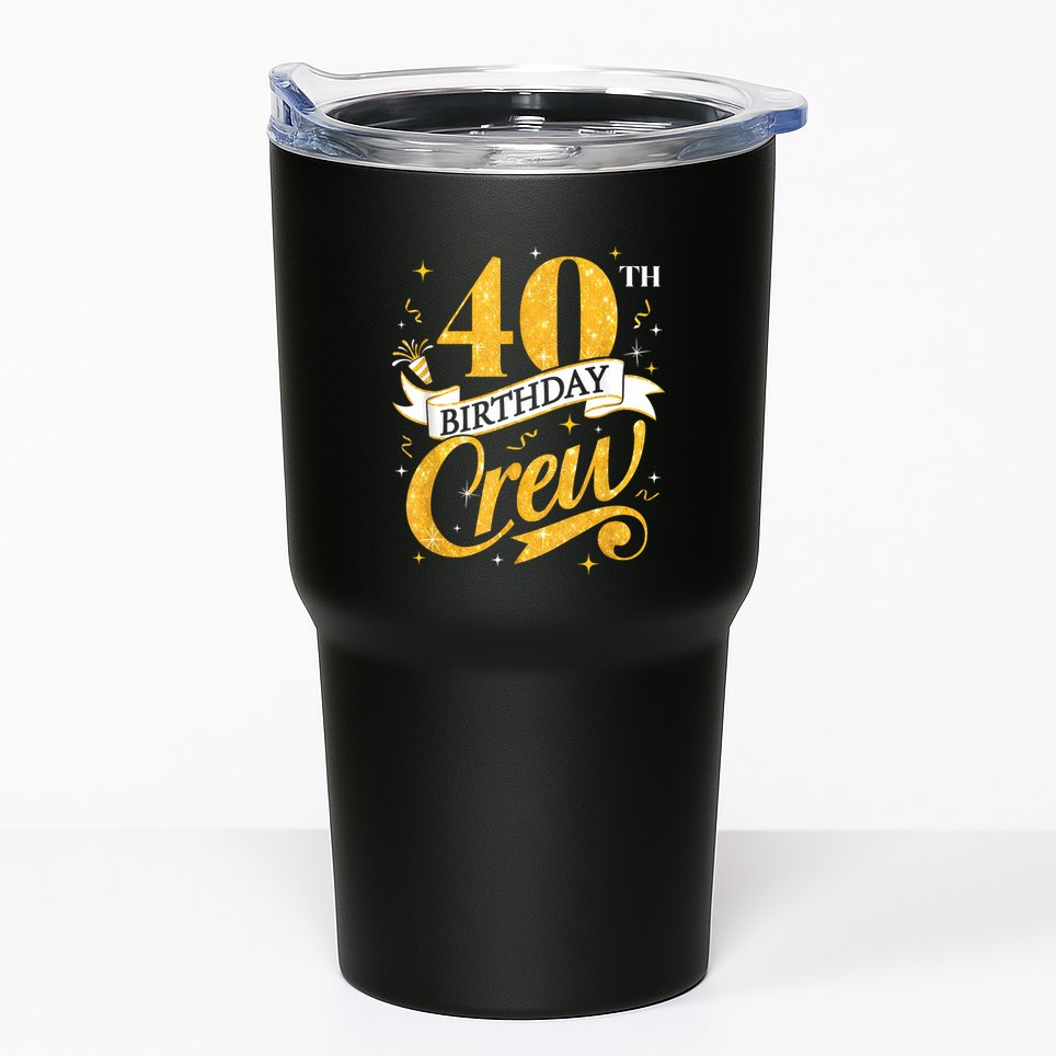 40th Birthday Crew 40th Bday Party Squad Friends Crown Funny Tumbler