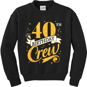 40th Birthday Crew 40th Bday Party Squad Friends Crown Funny Kids Sweatshirt