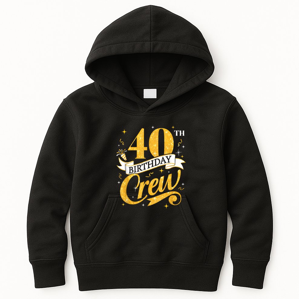 40th Birthday Crew 40th Bday Party Squad Friends Crown Funny Kids Hoodie